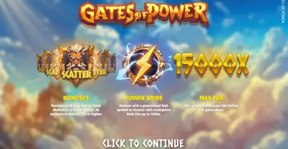 Gates of Power Start Screen